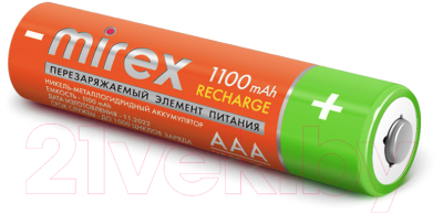 Комплект аккумуляторов Mirex AAA 1100мАч / HR03 (2шт)
