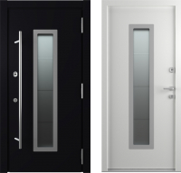 Входная дверь Belwooddoors П Argos 77 210x90 С15 правая (черный/белый стеклопакет матовый рис.53) - 
