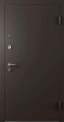 Входная дверь Belwooddoors Start 210x90 правая (коричневый/белый ламинированный)