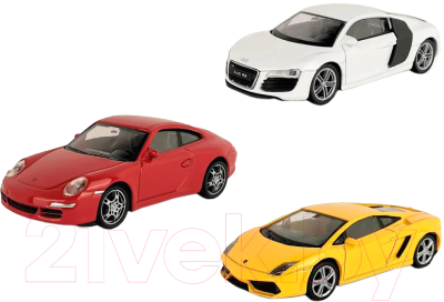 Набор игрушечных автомобилей Welly Lambo Gallardo, Porsche 911 и Audi R8 Coupe / 44000-3SG(B)