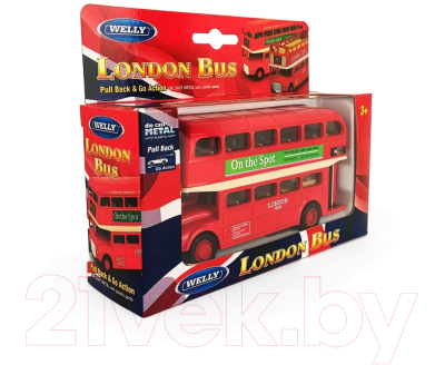 Автобус игрушечный Welly Лондонский / 99930H-W (красный)