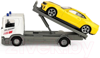 Набор игрушечной техники Welly Грузовик Scania, Chevrolet Camaro ZL1 / 92662-2GW(D) 