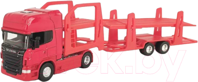 Автовоз игрушечный Welly Scania V8 R730 / 68023SS-F-GW (красный)