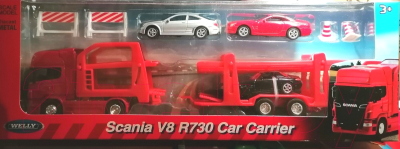 Набор игрушечных автомобилей Welly Грузовик Scania V8 R730 / 68023SL-F-10G(C) 