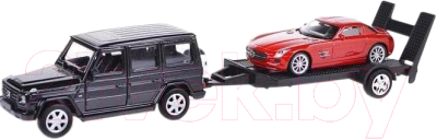 Набор игрушечных автомобилей Welly Mercedes-Benz G-Class, Mercedes-Benz SLS AMG / 43689F-2TB(A1) 