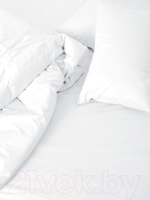 Комплект постельного белья Loon Эмили 160x200/50x70 / КПБ.Б-2.0-50-1 (белый, на резинке)