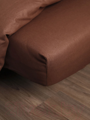 Комплект постельного белья Loon Эмили 160x200/50x70 / КПБ.Б-2.0-50-7 (коричневый, на резинке)