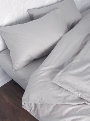 Комплект постельного белья Loon Эмили 160x200/50x70 / КПБ.Б-2.0-50-2 (светло-серый, на резинке)