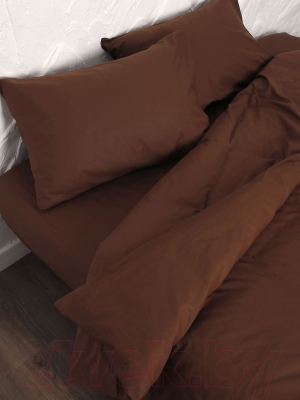 Комплект постельного белья Loon Эмили 180x200/50x70 / КПБ.Б-2.2-50-7 (коричневый, на резинке)