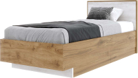 Полуторная кровать Мебель-КМК 1200 Мишель КМК 0961.4 (дуб наварра/бетон пайн светлый) - 