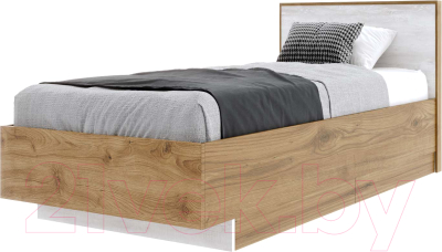 Полуторная кровать Мебель-КМК 1200 Мишель КМК 0961.4 (дуб наварра/бетон пайн светлый)
