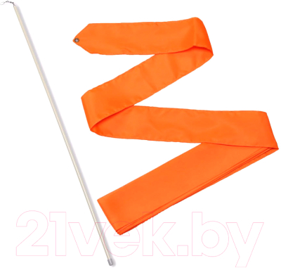 Лента для художественной гимнастики с палочкой No Brand СЕ4-OR (оранжевый)