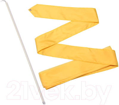 Лента для художественной гимнастики с палочкой No Brand СЕ4-Y (желтый)
