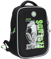 Школьный рюкзак Grizzly RAw-497-9 (черный/салатовый) - 
