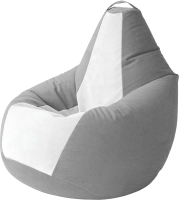 Бескаркасное кресло Kreslomeshki Груша Kombo XL / GKV-120x85-SB (сталь/белый) - 