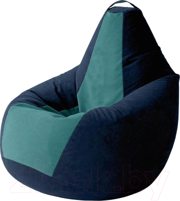 Бескаркасное кресло Kreslomeshki Груша Kombo XL / GKV-120x85-TSBI (темно-синий/бирюза)
