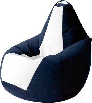 Бескаркасное кресло Kreslomeshki Груша Kombo XL / GKV-120x85-TSB (темно-синий/белый)