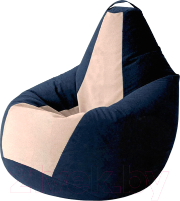 Бескаркасное кресло Kreslomeshki Груша Kombo XL / GKV-120x85-TSBE (темно-синий/бежевый)