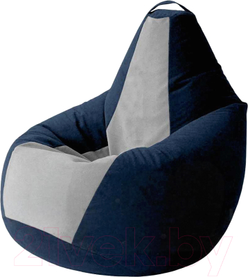 Бескаркасное кресло Kreslomeshki Груша Kombo XL / GKV-120x85-TSST (темно-синий/сталь)