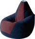 Бескаркасное кресло Kreslomeshki Груша Kombo XL / GKV-120x85-TSBO (темно-синий/бордовый) - 