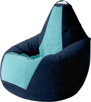 Бескаркасное кресло Kreslomeshki Груша Kombo XL / GKV-120x85-TSM (темно-синий/ментол) - 