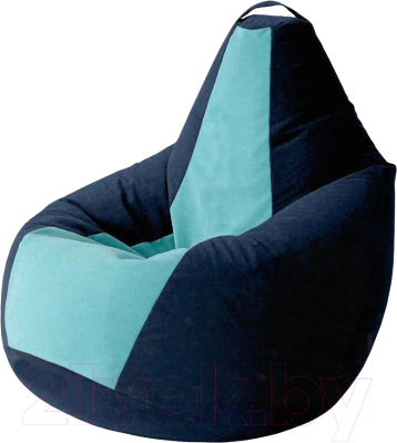 Бескаркасное кресло Kreslomeshki Груша Kombo XL / GKV-120x85-TSM (темно-синий/ментол)