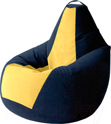 Бескаркасное кресло Kreslomeshki Груша Kombo XXL / GKV-130x90-TSZ (темно-синий/желтый)