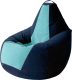 Бескаркасное кресло Kreslomeshki Груша Kombo XXL / GKV-130x90-TSM (темно-синий/ментол) - 