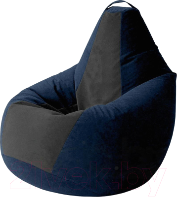 Бескаркасное кресло Kreslomeshki Груша Kombo XL / GKV-120x85-TSCH (темно-синий/черный)