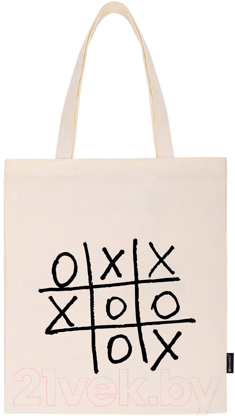 Сумка-шоппер Brauberg Premium. Tic-Tac-Toe / 271902 (бежевый)
