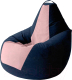 Бескаркасное кресло Kreslomeshki Груша Kombo XL / GKV-120x85-TSP (темно-синий/пудра) - 