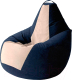Бескаркасное кресло Kreslomeshki Груша Kombo XXL / GKV-130x90-TSBE (темно-синий/бежевый) - 