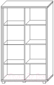 Шкаф с витриной Мебель-КМК Кристал 0650.4 правый (дуб юккон/белая эмаль)