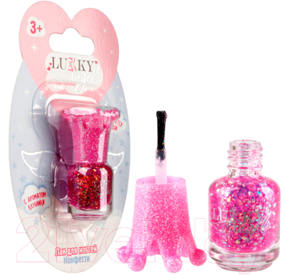 Лак для ногтей детский Lukky Конфетти с ароматом клубники / Т23504 (фиолетовый)