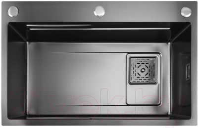 Мойка кухонная STELLAR Decor S7045NB-A-D (нано черный, c доской)
