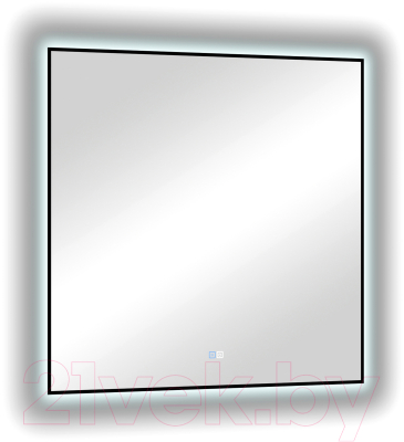 Зеркало Континент Amer Led 90x90 (с фоновой подсветкой, черной окантовкой, функцией антизапотевания)