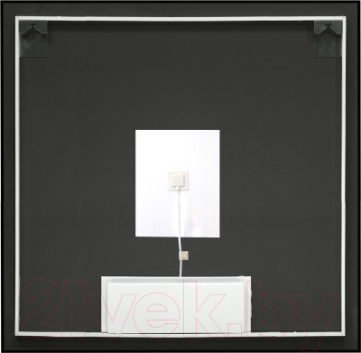 Зеркало Континент Amer Led 90x90 (с фоновой подсветкой, черной окантовкой, функцией антизапотевания)