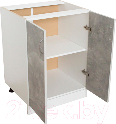 Шкаф-стол кухонный Компас-мебель КС-001-5Д1 600мм (белый/бетон)