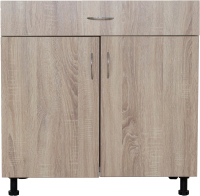 Шкаф-стол кухонный Компас-мебель КС-001-58Д1 800мм ящики+дверной корпус (белый/дуб сонома светлый) - 