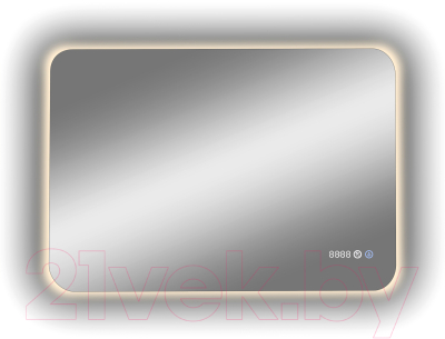 Зеркало Континент Burzhe Led 110x70 (с часами, функцией антизапотевания и теплой подсветкой)