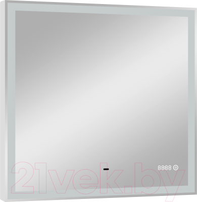 Зеркало Континент Clamm Led 70x70 (с часами, функцией антизапотевания и бесконтактным сенсором)