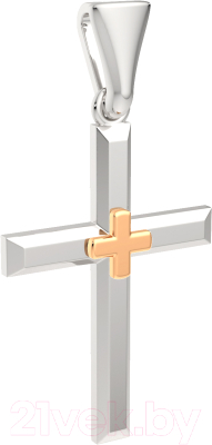 Крестик из серебра ZORKA 0430271.G14K (с золотой вставкой)