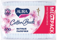 Ватные палочки Aura Beauty пакет (400шт) - 