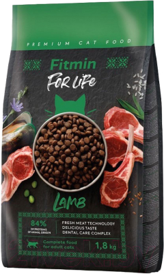 Сухой корм для кошек Fitmin Cat For Life Adult Lamb (1.8кг)