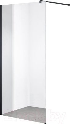 Душевая стенка Saniteco Walk-In SN-W8TB80 (80x200, прозрачное стекло, черный профиль)