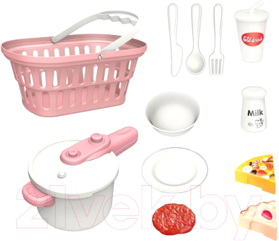 Набор игрушечной посуды Pituso Кухня в корзинке / HW21102741 (коралловый)