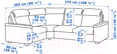 Диван угловой Ikea Лидгульт 192.574.20