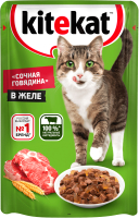 Влажный корм для кошек Kitekat С говядиной в желе (85г) - 