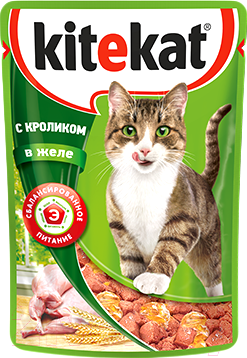 Влажный корм для кошек Kitekat С кроликом в желе (85г)