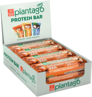 Набор протеиновых батончиков Plantago С глазурью (12x40г, арахис/миндаль/соленая карамель) - 